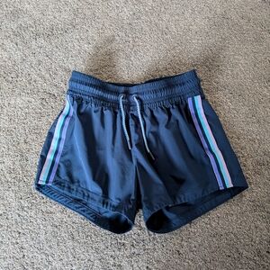 Stylish Kids Navy Shorts with Colorful Stripes